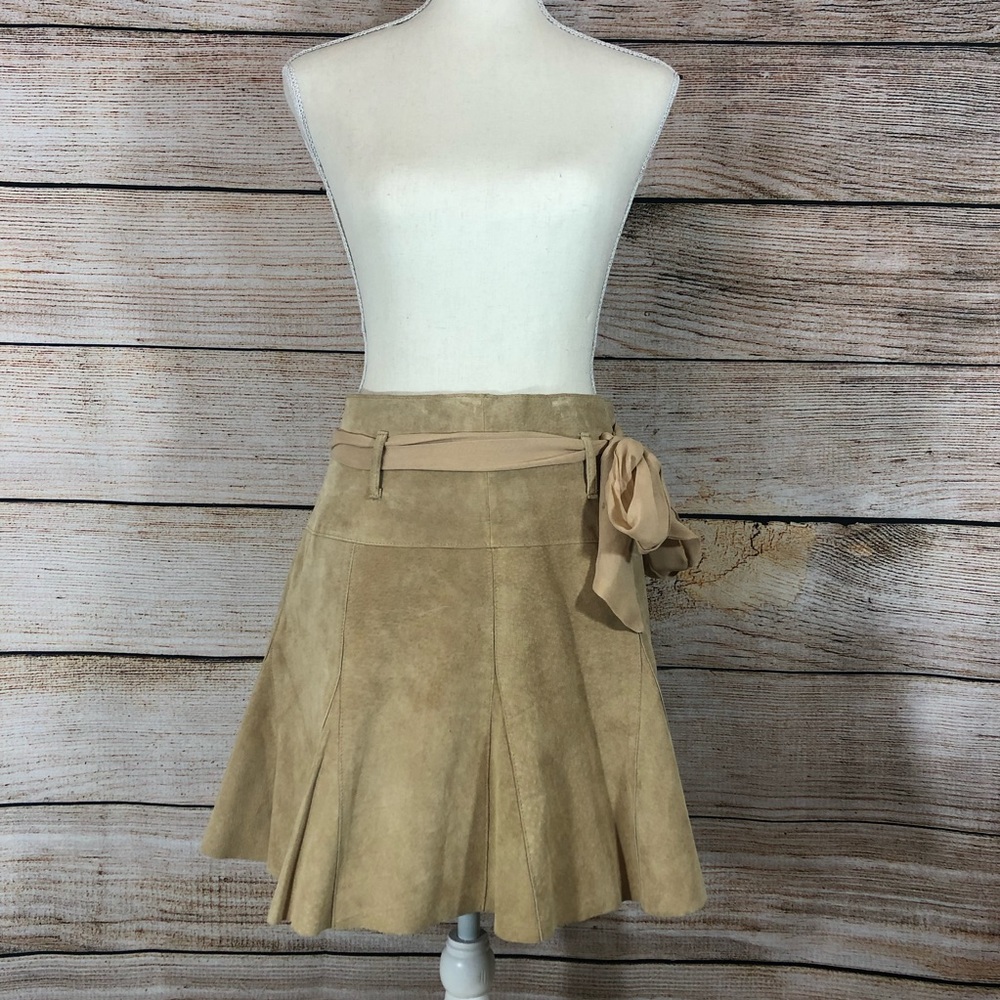 BEBE genuine leather skirt.